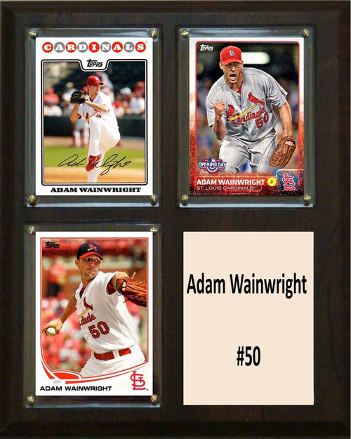 MLB8"x10"Adam Wainwright St. Louis Cardinals Three Card Plaque