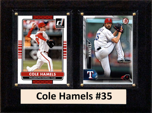 MLB6"X8"Cole Hamels Texas Rangers Two Card Plaque