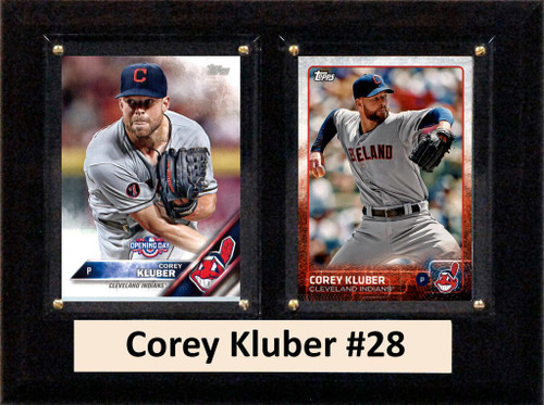 MLB6"X8"Corey Kluber Cleveland Indians Two Card Plaque