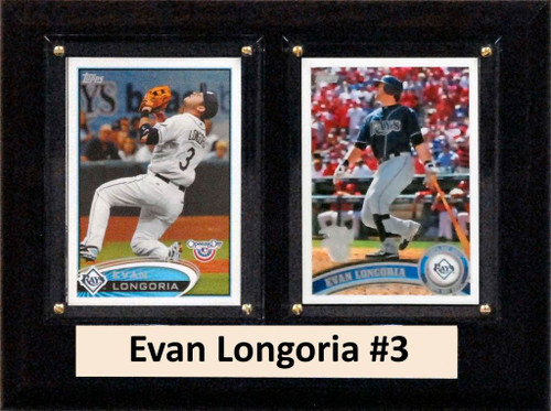 MLB6"X8"Evan Longoria Tampa Bay Rays Two Card Plaque