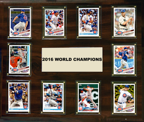 MLB 15"x18" Chicago Cubs 2016 World Series - 10-Card Plaque