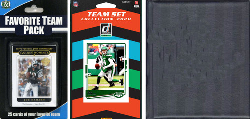 NFL New York Jets Licensed 2020 Score Team Set and Favorite Player Trading Card Pack Plus Storage Album