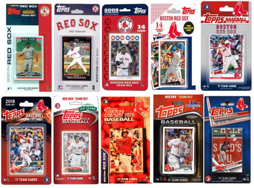 MLB Boston Red Sox 10 Different Licensed Trading Card Team Sets