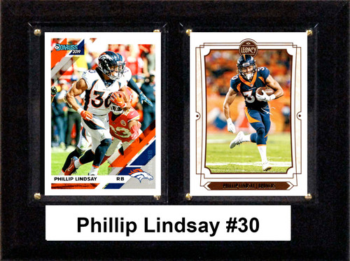 NFL 6"x8" Phillip Lindsay Denver Broncos Two Card Plaque