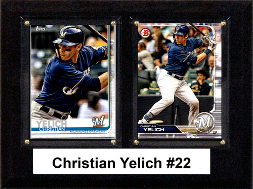 MLB 6"x8" Christian Yelich Milwaukee Brewers Two Card Plaque