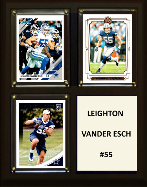 NFL 8"x10" Leighton Vander Esch Dallas Cowboys Three Card Plaque