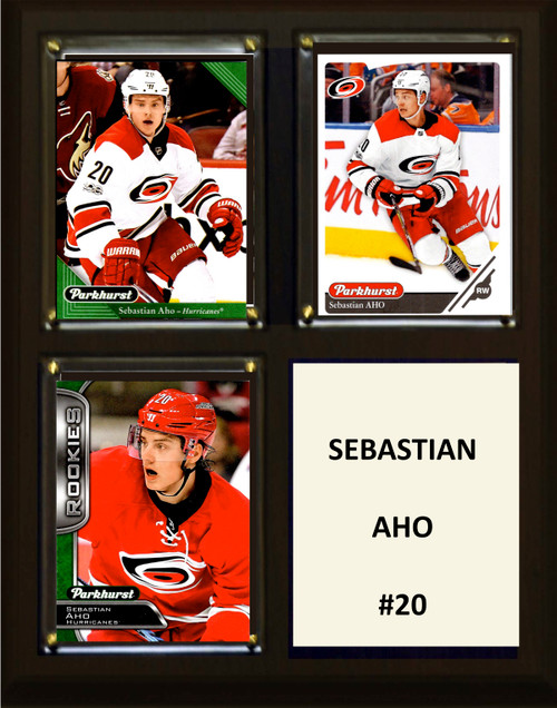 NHL 8"x10" Sebastian Aho Carolina Hurricanes Three Card Plaque