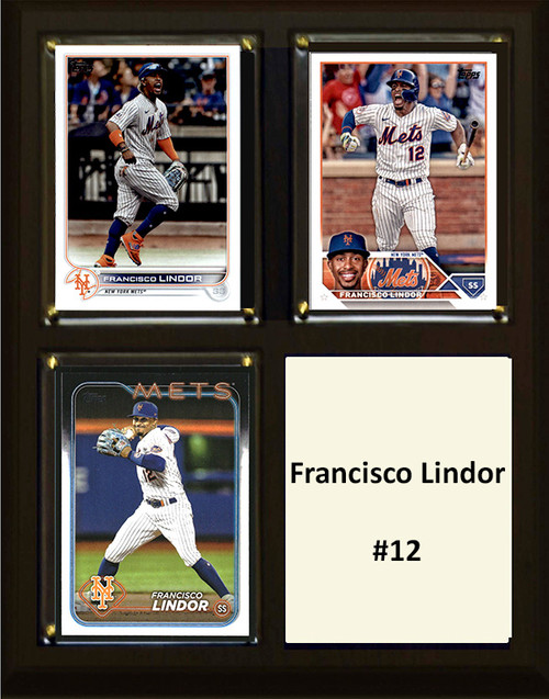 NBA 8"X10" Francisco Lindor New York Mets 3 Card Plaque