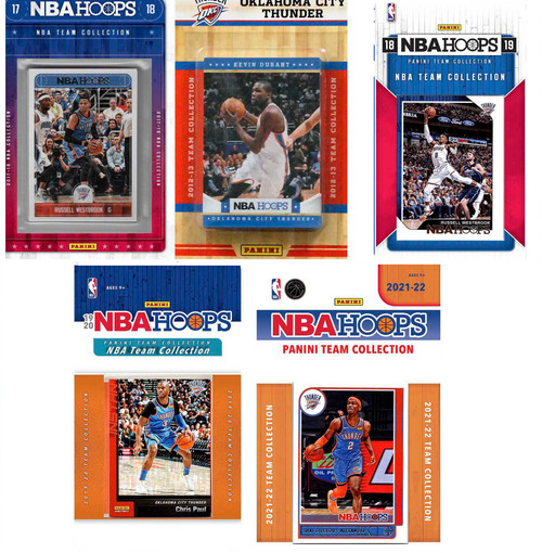 NBA Oklahoma City Thunder 5 Different Licensed Trading Card Team Sets