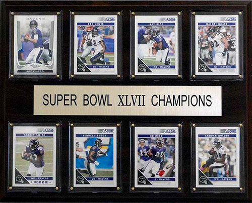 NFL 12"x15" Baltimore Ravens Super Bowl XLVII 8-Card Plaque
