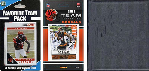 NFL Cincinnati Bengals Licensed 2014 Score Team Set and Favorite Player Trading Card Pack Plus Storage Album