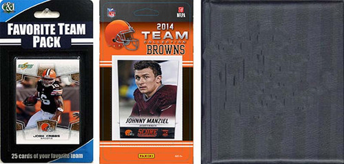 NFL Cleveland Browns Licensed 2014 Score Team Set and Favorite Player Trading Card Pack Plus Storage Album