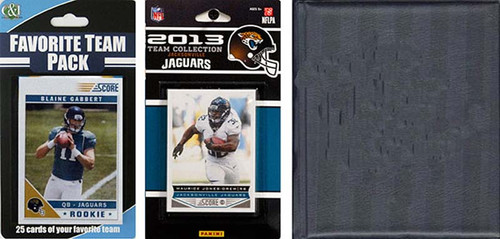 NFL Jacksonville Jaguars Licensed 2013 Score Team Set and Favorite Player Trading Card Pack Plus Storage Album