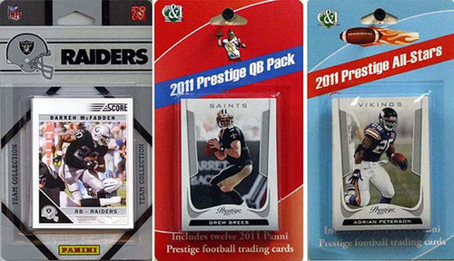 NFL Oakland Raiders Licensed 2011 Score Team Set With Twelve Card 2011 Prestige All-Star and Quarterback Set