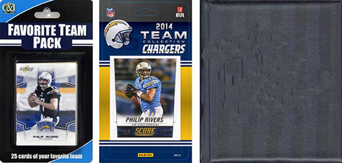 NFL San Diego Chargers Licensed 2014 Score Team Set and Favorite Player Trading Card Pack Plus Storage Album