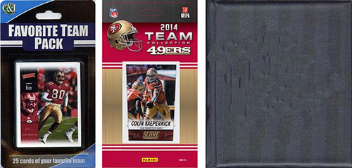 NFL San Francisco 49ers Licensed 2014 Score Team Set and Favorite Player Trading Card Pack Plus Storage Album