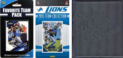 NFL Detroit Lions Licensed 2015 Score Team Set and Favorite Player Trading Card Pack Plus Storage Album