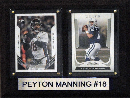 6 x 8 Payton Manning Two Cards Plaque