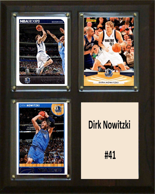 NBA 8"x10" Dirk Nowitzki Dallas Mavericks Three Card Plaque