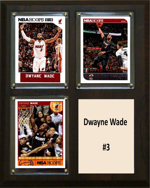 NBA 8"x10" Dwayne Wade Miami Heat Three Card Plaque