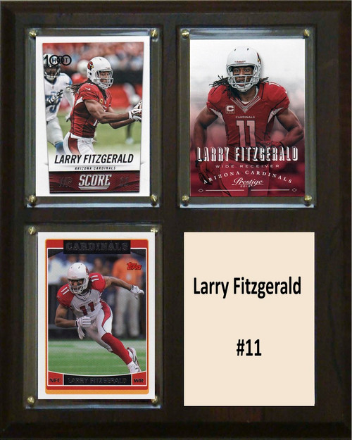 NFL 8"x10" Larry Fitzgerald Arizona Cardinals Three Card Plaque