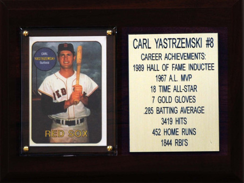 MLB 6"X8" Carl Yastrzernski Boston Red Sox Career Stat Plaque