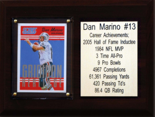 NFL 6"X8" Dan Marino Miami Dolphins Career Stat Plaque
