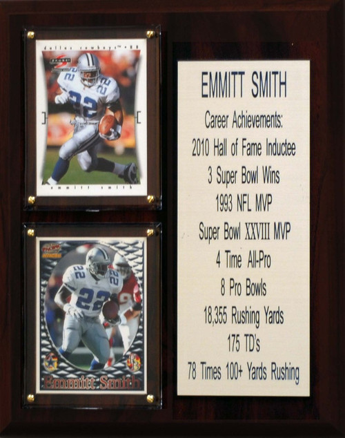 NFL 8"X10" Emmitt Smith Dallas Cowboys Career Stat Plaque