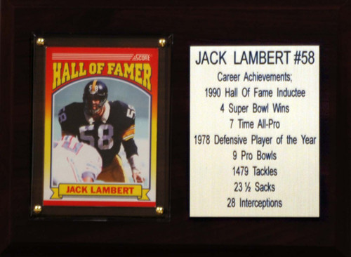 NFL 6"X8" Jack Lambert Pittsburgh Steelers Career Stat Plaque