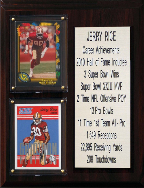 NFL 8"X10" Jerry Rice San Francisco 49ers Career Stat Plaque
