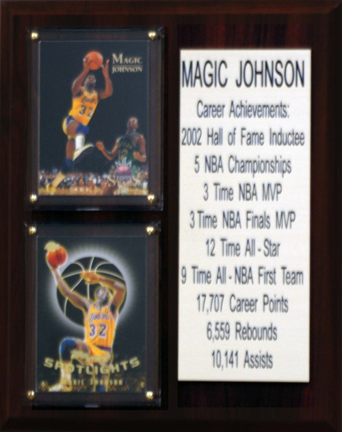 NBA 8"X10" Magic Johnson Los Angeles Lakers Career Stat Plaque
