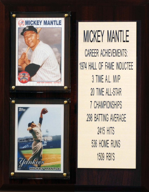 MLB 8"X10" Mickey Mantle New York Yankees Career Stat Plaque