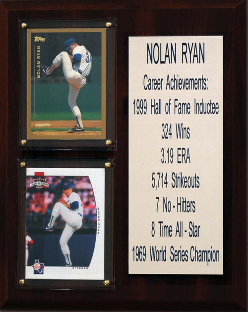 MLB 8"X10" Nolan Ryan Texas Rangers Career Stat Plaque