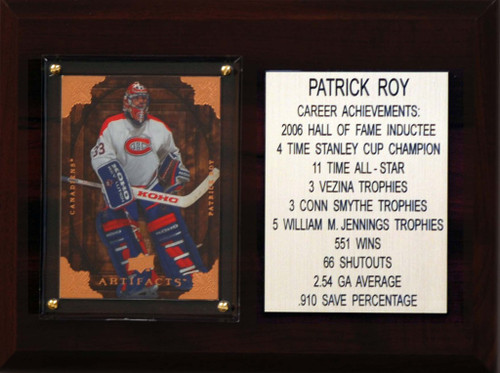 MLB 6"X8" Patrick Roy Montreal Canadiens Career Stat Plaque