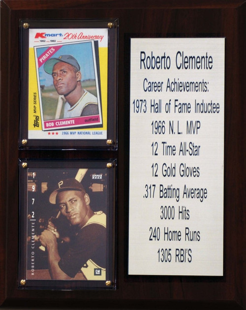 MLB 8"X10" Roberto Clemente Pittsburgh Pirates Career Stat Plaque