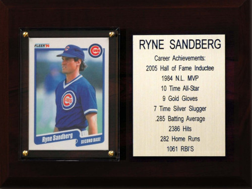 MLB 6"X8" Ryne Sandberg Chicago Cubs Career Stat Plaque