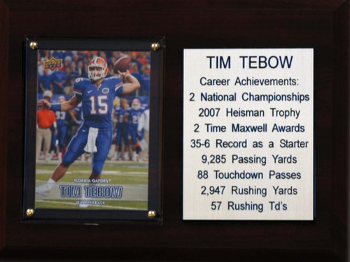 NCAA 6"X8" Tim Tebow Florida Gators Career Stat Plaque