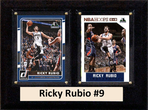 NBA 6"X8" Ricky Rubio Minnesota Timberwolves Two Card Plaque