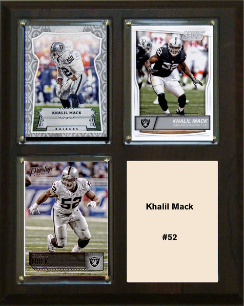 NFL 8"x10" Khalil Mack Oakland Raiders Three Card Plaque