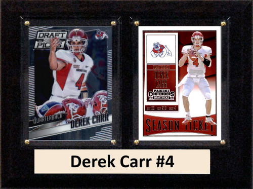 NCAA 6"X8" Derek Carr Fresno State Bulldogs Two Card Plaque