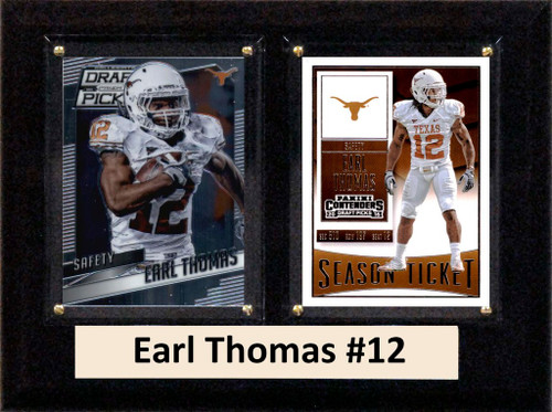 Brown 6X8 C&I Collectables NCAA Texas Longhorns Mens Earl Thomas Two Card Plaque 