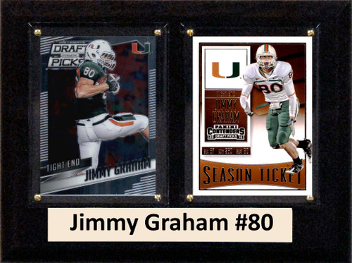 NCAA 6"X8" Jimmy Graham Miami Hurricanes Two Card Plaque