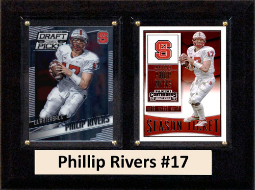 NCAA 6"X8" Philip Rivers NC State Wolfpack Two Card Plaque