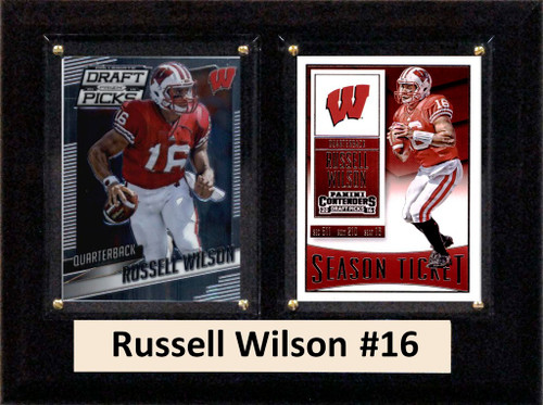NCAA 6"X8" Russell Wilson Wisconsin Badgers Two Card Plaque