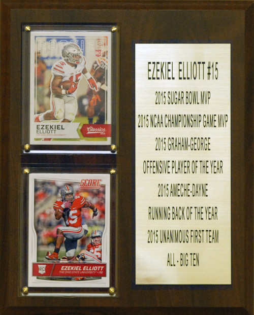 NCAA 8"X10" Ezekiel Elliott Ohio State Buckeyes Two Card Stat Plaque