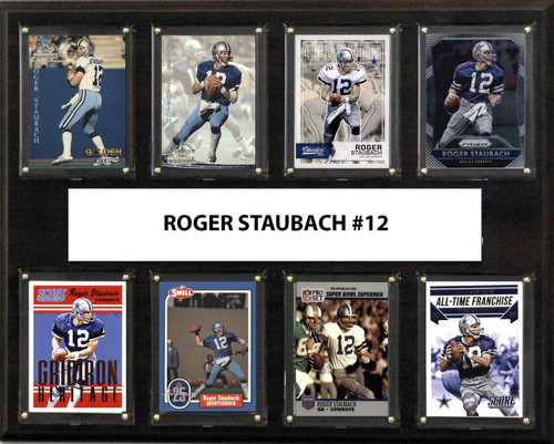 NFL 12"x15" Roger Staubach Dallas Cowboys 8-Card Plaque