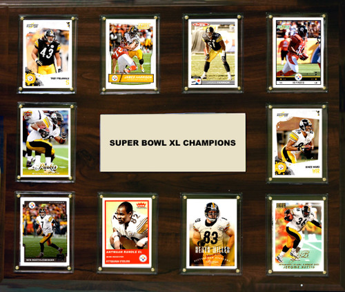 NFL 15"x18" Pittsburgh Steelers Super Bowl 40 - 10-Card Plaque