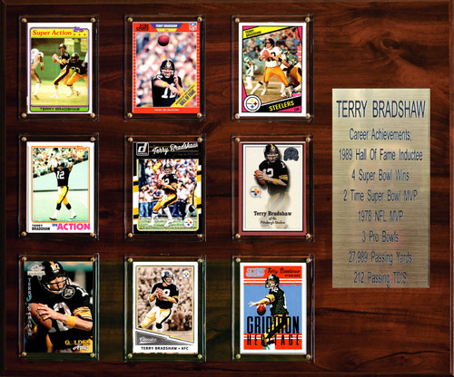 NFL 15"x18" Terry Bradshaw Pittsburgh Steelers Career Stat Plaque