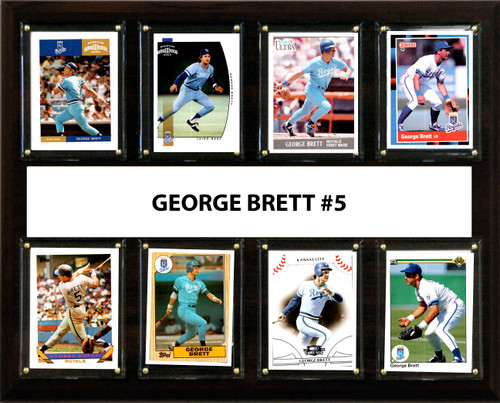 MLB 12"x15" George Brett Kansas City Royals 8 Card Plaque