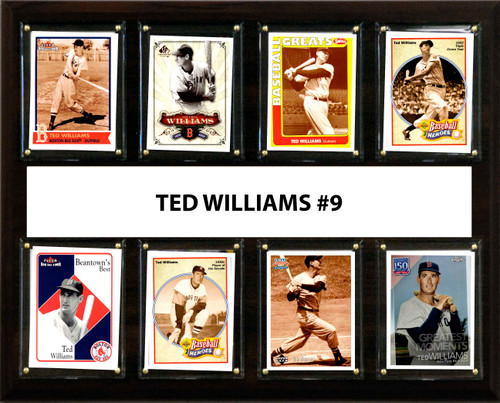 MLB 12"x15" Ted Williams Boston Red Sox 8 Card Plaque